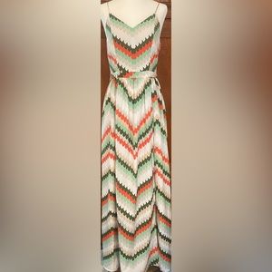1. State Patterned Silk Maxi Dress Size Small